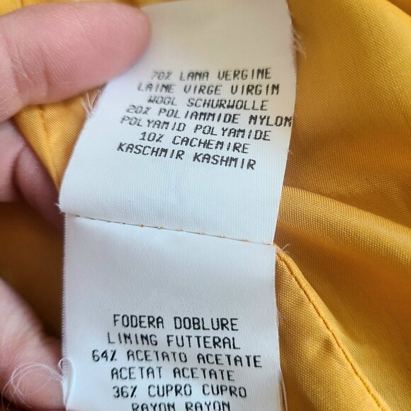 Vintage 1992 Cento x Cento by Iceberg virgin wool made in Italy yellow blazer. - Picture 14 of 16
